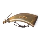Lot 67 European Gilt Brass Mounted Powder Horn, 18th c.
