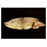 Lot 103 Chinese White Jade Carved Fish Pendant
