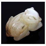 Lot 111 Adorable Chinese White Jade Cub Carving