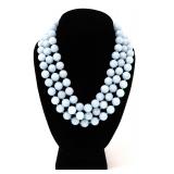 Lot 124 Beautiful All Natural Triple Strand Aquamarine Necklace
