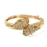 Lot 161 Vintage Double Headed Serpent Hinged Bracelet
