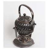 Lot 173 Tilting Plated Silver Teapot with Burner