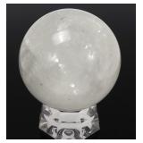 Lot 223 Chinese Snow White Rock Crystal Sphere