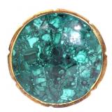 Lot 226 Natural Raw Malachite Bowl with Gold Rim