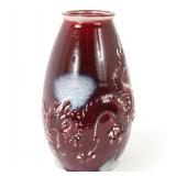 Lot 311 Chinese Porcelain Ox Blood Vase wDragon