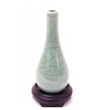 Lot 318 Chinese Crackle Glazed Vase wStand
