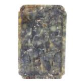 Lot 323 Beautiful Chinese Mottled Jade Style Stone Plaque