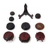 Lot 330 Group of 10 Various Small Chinese Wood Stands