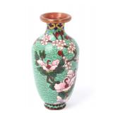 Lot 343 Chinese Cloisonne Vase with Hibiscus Flowers