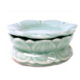 Lot 350 Chinese Porcelain Glazed Saucer wPedestal