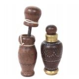 Lot 380 Rare Set of Betel or Lime Grinder with Bottle, Copper Inlayed