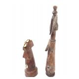 Lot 402 Two Wood Carved Mossi Fertility Dolls