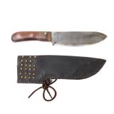 Lot 10 19th Century Hunting Knife with Leather Sheath