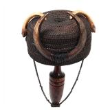 Lot 122 Fine Filipino Hat with Boar Tusks and Chain