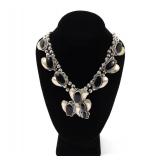 Lot 133 Gorgeous Black Onyx Squash Blossom Necklace