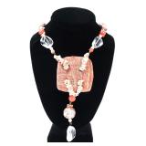 Lot 149 Heavy Coral & Shell Beaded Necklace