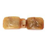 Lot 178 Chinese Dualling Dragons Jade Belt Buckle