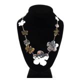 Lot 203 Beautiful Robert Lee Morris & Andy Warhol Sterling Brass Flower Butterfly Necklace