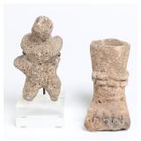 Lot 220 Zapotec Pottery Foot & Costa Rican Stone Figure