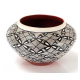 Lot 259 Signed Polychrome Jar with Interlocking Butterfly Design