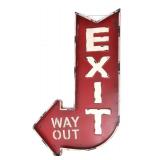 Lot 288 Vintage Iron Red Painted Exit Sign