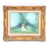 Lot 293 Original Max Karp Enamel on Copper, Mother & Daughter