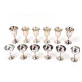 Lot 300 Fine Set of Sterling Six Dessert Cups & Digestifs Cups