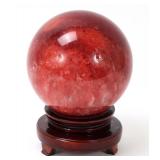 Lot 307 Gorgeous Red Jasper Crystal Ball on Stand