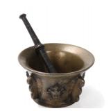 Lot 331 French Bronze Mortar & Pestel, 16th C.