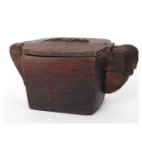Lot 345 Indonesian Wood Carved Mortar wCover