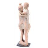 Lot 365 Chinese Han Dynasty Terracotta Stick Couple, Han Dynasty 206BCE - 220CE