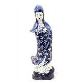 Lot 371 Lovely Chinese Blue & White Porcelain Guanyin Figure