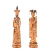 Lot 372 Emperor Qianlong & Empress Lady Wei Carved Figures