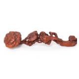 Lot 384 Chinese Boxwood Carved Belt Hook, Ruyi