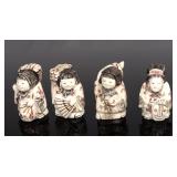 Lot 395 Chinese Carved Bone Female Netsuke, Signed