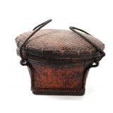Lot 409 Antique Ifugao Rattan Woven Basket with Lid