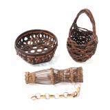 Lot 410 Group of Filipino Baskets and Fish Trap