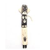 Lot 444 Wood Carved Standing Black & White Figure