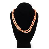 Lot 125 Gorgeous Raw Natural Coral & Shell Bead Necklace
