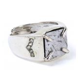 Lot 128 Nice Raw Meteorite Slab Ring