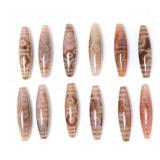 Lot 157 12 Gorgeous Tibetan Dzi Beads