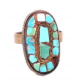 Lot 158 Post Medieval Sino-Tibetan Silver Gilt & Turquoise Inlay Ring