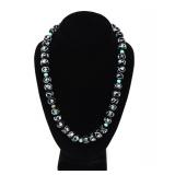 Lot 199 Millefiori Glass Venetian Art Glass Bead & Turquoise Necklace