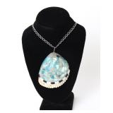 Lot 215 Turquoise Applied to Seashell Necklace