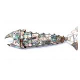 Lot 219 Gorgeous Articulated Abalone & Sterling Fish