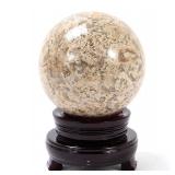 Lot 295 Large Ancient Fossilized Fish Roe Agate Sphere on Stand