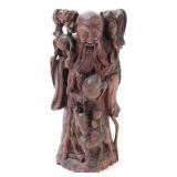 Lot 368 Chinese Carved Wood Shou Lao Deity Sculpture