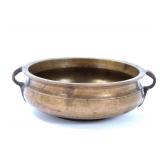 Lot 377 Chinese Bronze Bowl with Buckle Loop Handles