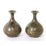 Lot 433 Pair of Chinese Bronze Miniature Vases