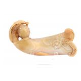 Lot 35 Indian Mughal Jade Peacock Dagger Handle